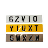 Plaque d'Immatriculation Vierge en Gel 3D Réfléchissant et Lettres Acryliques 4D pour Voiture – Couleurs Jaune et Blanc, Style Royaume-Uni – Vente en Gros