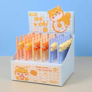 Dibujos animados <span class=keywords><strong>Akita</strong></span> Dog Series Creative Cute Press Gel Pen Tinta negra y azul Punta de 0,5mm Uso escolar y de oficina - Product Image 1