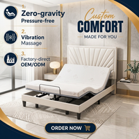Lit inclinable électrique de luxe moderne en métal, personnalisé et en gros, avec massage pour personnes âgées