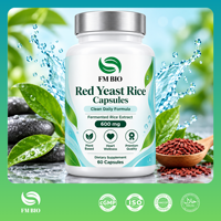 Capsules de levure de riz rouge naturelle avec CoQ10, complément alimentaire botanique, fournisseur de capsules de levure de riz rouge en marque blanche