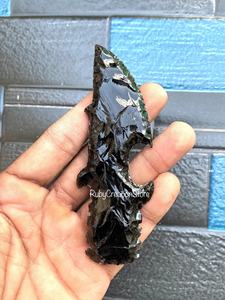 Gemstone Decor Black Obsidian Hand Knapped Knives Crystal Carved Blades, Collectors & Ritual Use, Natural Gemstone Knife Display - Product Image 2