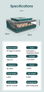 WONEGG Vente à chaud Incubateur automatique pour œufs de poule Incubateur de <span class=keywords><strong>25</strong></span> capacités avec ajout d'eau externe - Product Image 6