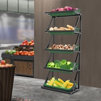 Fruitgroente Staat Voor Verkoop Groenten Rek Stand 5 Tier Retail Display Stand Voor Groenten En Snacks