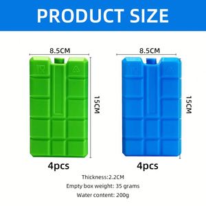 Glaçons réutilisables en PE colorés, non toxiques, originaux, pour refroidir les boissons, pique-nique en plein air, briques de glace carrées réutilisables - Product Image 2