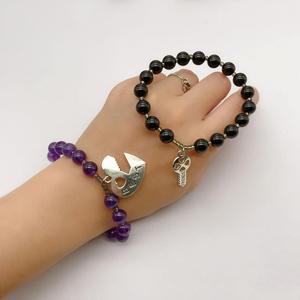 Tự nhiên Tiger Eye đá hạt Vòng đeo tay 8 mét vòng tròn duy nhất tay chuỗi đối với trang sức làm - Product Image 1