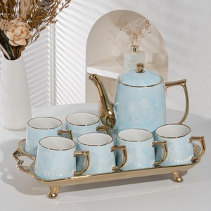 New cross-border export ceramic water <b>set</b>, afternoon <b>tea</b> <b>set</b>, high-temperature resistant water cup tray gift box for guests - Product Image 6