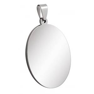 Pendentif ovale en acier plaqué or 14 carats, 28x43mm, style plat, breloque pour bijoux, emballé en sachet - Product Image 1