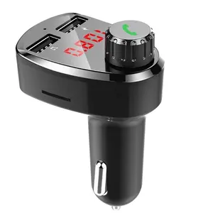 FM verici Bluetooth FM verici kablosuz radyo adaptörü araç kiti ile çift USB şarj araba şarjı MP3 çalar destek TF