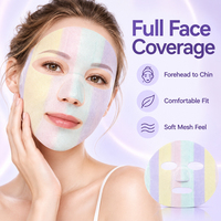 Masque facial en hydrogel irisé en gros, masque en feuille hydratant et rafraîchissant pour le visage entier, OEM, marque privée, logo personnalisé, soin de la peau