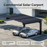Support de carport solaire photovoltaïque en aluminium pour 1 ou 2 voitures, structure de montage pour système de carport solaire