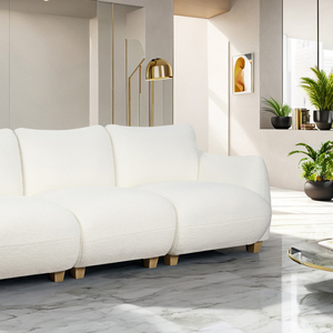 <span class=keywords><strong>Causeuse</strong></span> professionnelle personnalisée et confortable avec rembourrage en velours Dossier capitonné Ensemble modulaire en tissu Canapé de salon d'hôtel - Product Image 3