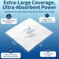 Lingettes jetables biodégradables extra larges 11*12 pouces pour soins personnels professionnels, utilisation sèche et humide
