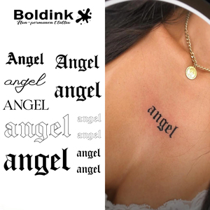 สติกเกอร์สักลายกึ่งถาวรแบบกันน้ำ ลายตัว<span class=keywords><strong>อักษร</strong></span> Boldink Custom Aesthetic มุมมองต่างๆ คำศัพท์เซ็กซี่ บริเวณใต้หน้าอก ด้านข้างลำคอ - Product Image 2