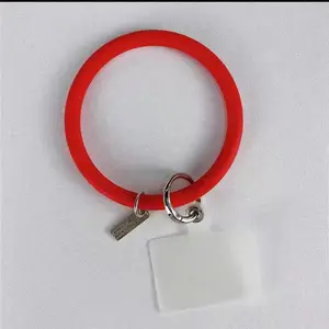 Cell Phone Accessories Red Round Sport Wrist Bangle Keychain Bracelet Mobile Phone Straps Chain for Girls