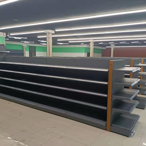 Étagères de supermarché en acier, rayonnages à poutres réglables <span class=keywords><strong>avec</strong></span> protection contre la corrosion, 4 niveaux, certifiées ISO9001, revêtement en poudre pour les magasins - Product Image 1