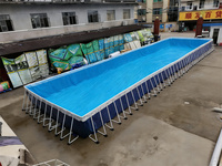 Piscine hors sol, prix compétitif, structure en acier, ovale ou rectangulaire, pour enfants et adultes, avec filtre, pompe et échelle
