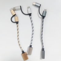 Cable adaptador USB3.0 trenzado de nailon Cable Micro USB OTG tipo C para teléfono móvil Samsung LG U Flash