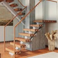 Escalier architectural à monopoutre avec supports muraux structurels dissimulés