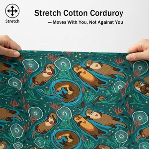 Tissu en <span class=keywords><strong>velours</strong></span> côtelé extensible en coton sergé imprimé numériquement sur mesure sans MOQ, tissu en <span class=keywords><strong>velours</strong></span> côtelé de coton au mètre <span class=keywords><strong>pour</strong></span> bébé - Product Image 4
