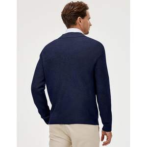 Custom Men's Casual <b>Quarter</b> <b>Zip</b> Pullover <b>Sweater</b> Long Sleeve Fall Knit with Anti-Wrinkle Feature and Pattern Decoration - Product Image 2