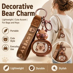 Wholesale Cute Capybara Anime Keychain Kawaii Bag Pendant Plastic <b>Cartoon</b> Key <b>Ring</b> Gift for Kids - Product Image 1