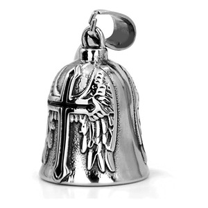 Porte-clés et Collier Clochette pour Moto et Voiture, Motifs Cœur, Croix, Plume, Ailes, Clochette Ange, pour la Bonne Fortune sur la Route et Protection - Product Image 6
