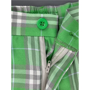 ชุดเครื่องแบบนักเรียนของเด็กผู้ชายเสื้อแขน<span class=keywords><strong>สั้น</strong></span><span class=keywords><strong>กางเกง</strong></span>ลายสก๊อตสีเขียวสั้นสำหรับนักเรียนชั้นประถมศึกษาและมัธยมศึกษา - Product Image 4