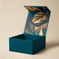 Boîte d'emballage magnétique rigide en carton recyclable avec logo personnalisé, boîte cadeau pliante de luxe avec couvercle magnétique