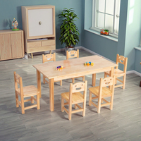 Ensemble de table et de chaises d'étude en bois Montessori moderne pour enfants, pour l'école maternelle, la garderie, l'extérieur