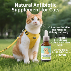 Gotas Líquidas para Mascotas de Marca Propia con Raíz de Jengibre, Calman la Piel y Refuerzan el Sistema Inmunitario, Suplementos Líquidos Dietéticos Antibióticos Naturales para Gatos - Product Image 2