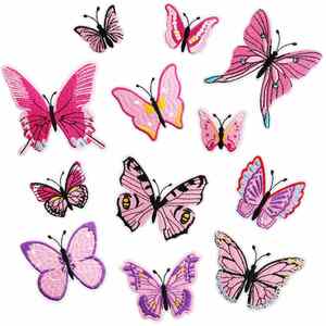 Nouveaux patchs brodés multicolores en forme de papillon à coller sur les vêtements - Product Image 3