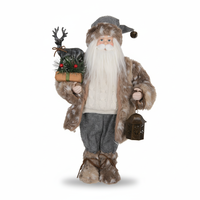 Figurine de Noël grandeur nature en fer, motif chevrons, avec lanterne et cerf, en fourrure verte, 36 pouces, cadeau pour la chasse, la chasseuse, le magasin