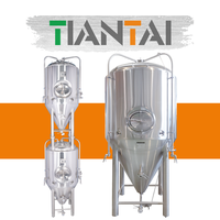 Fermenteur conique en acier inoxydable 4BBL/400L pour bière artisanale, réservoir de fermentation avec pompe et moteur, haute rigidité, isolation en polyuréthane 80mm