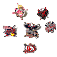 Badges en métal personnalisés de haute qualité pour le baseball, épingles à revers en émail souple personnalisées et badges en métal pour le sport