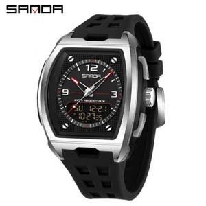 Reloj Deportivo SANDA 5109 para Hombre, Resistente al Agua, con Doble Pantalla, Luminoso, con Alarma de Cuenta Regresiva y Tres Zonas Horarias - Product Image 1
