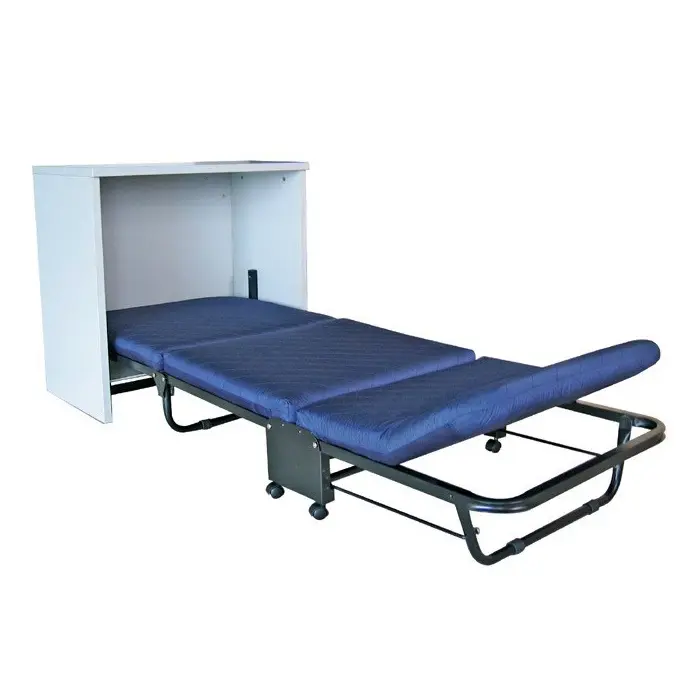 Saving Space Operação Fácil Tamanho Pequeno Único Metal Folding Wall Bed Mobiliário Hospitalar Folding Bed Use For Bedside Cabinet