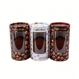 Round Cylinder Kraft <b>Paper</b> <b>Packaging</b> Tube With Clear PVC Window, Food Grade Daily Snack Tea Coffee Canister <b>Packaging</b> Boxes - Product Image 1