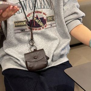Small Wrist Neck Hanging Storage Purse Leather <b>Mini</b> Earphone case Fashion Accessory <b>Bag</b> Multi-way Carry Earbud Coin <b>Bag</b> - Product Image 3