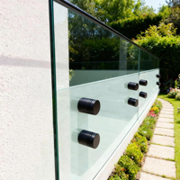 Entretoise murale en acier inoxydable 304, noire, pour garde-corps en verre d'escaliers intérieurs et balustrades en verre