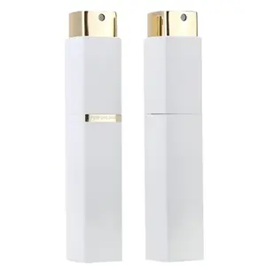 8ml 10ml 15ml 20ml Square Rotary Refillable Twist Up Travel Atomizers Perfume Spray Bottle