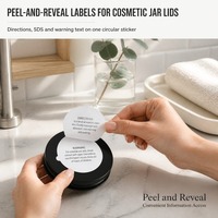 Étiquettes autocollantes personnalisées imperméables circulaires multicouches pliables à décoller et révéler pour l'emballage des pots de cosmétiques et de soins de la peau