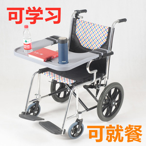 Wheelchair <b>Dining</b> <b>Table</b> Plastic Top Rectangle <b>Foldable</b> Aluminum Alloy For Single User With Tray And Cup Holders - Product Image 4