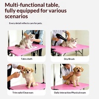 Table de toilettage pour animaux de compagnie en acier inoxydable, pliable, hauteur réglable, pour la coupe de poils de chien, le séchage par soufflage, utilisation à domicile