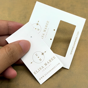 Custom Clothing Hang Tags Kraft Paper Garment Swing Tags with <b>Gold</b> Foil Logo Printed OEM Brand Label for Apparel - Product Image 4