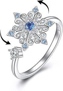 RFJEWEL 2026 Nouvelle Bague Tournante Réglable Étoile <span class=keywords><strong>de</strong></span> <span class=keywords><strong>David</strong></span> Bleue en Laiton Pur Plaqué Argent, Bague Ouverte, Bijou Tendance pour Femme - Product Image 3