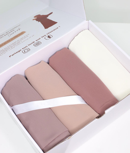 Malaysia Indonesia Soft Morandi Color Voile Breathable Perennial <strong>Hijab</strong> <strong>Set</strong> Hot Selling <strong>Gift</strong> Box Customizable for Muslim - Product Image 3