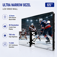 Ensemble complet 2x2, écran LCD IPS 65 pouces, 4K UHD, WiFi, IoT, support mural Push Pop, contrôleur, affichage mural vidéo pour magasin de détail