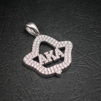 Hip Hop GRA glacé D couleur Moissanite 925 argent Sterling Pass diamant testeur lettre AKA tulipe fleur pendentif pour hommes femmes