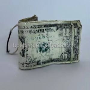 Factory Genuine Leather Vintage <b>Wallet</b> RFID Blocking Heat-Transfer Printed Customized Notes Bills <b>Holder</b> for Dollar Credit Card - Product Image 4