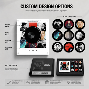 Caja de Música Acrílica NFC Personalizada de Frank <span class=keywords><strong>Sinatra</strong></span>, Marco de Fotos Personalizado, Tocadiscos con 9 Discos Intercambiables, Recuerdo con Foto y Canción, Regalo - Product Image 6